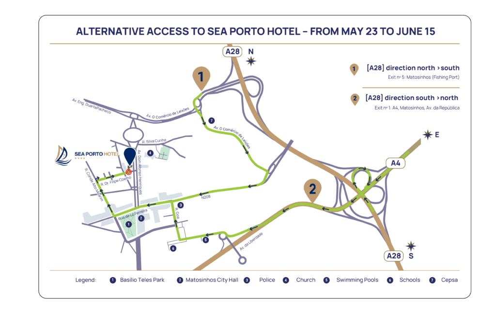 Alternative Access Map to Sea Porto Hotel during the Senhor de Matosinhos Festivities 2025