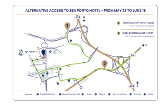 Alternative Access Map to Sea Porto Hotel